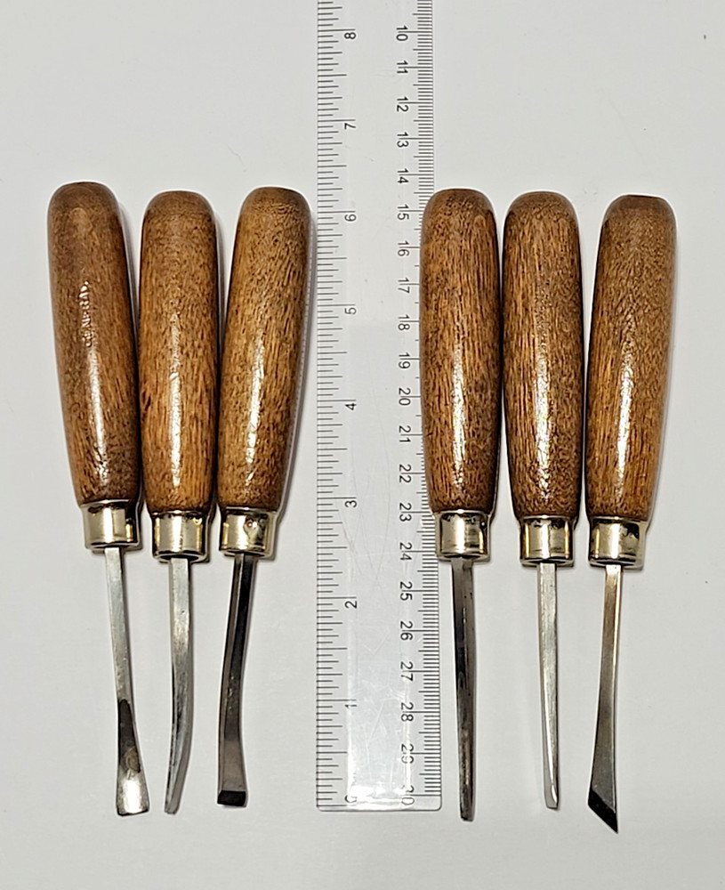VTG General Tools USA Wood Carving Set 6pc.#1290 Gouges Chisels V-Parting READ