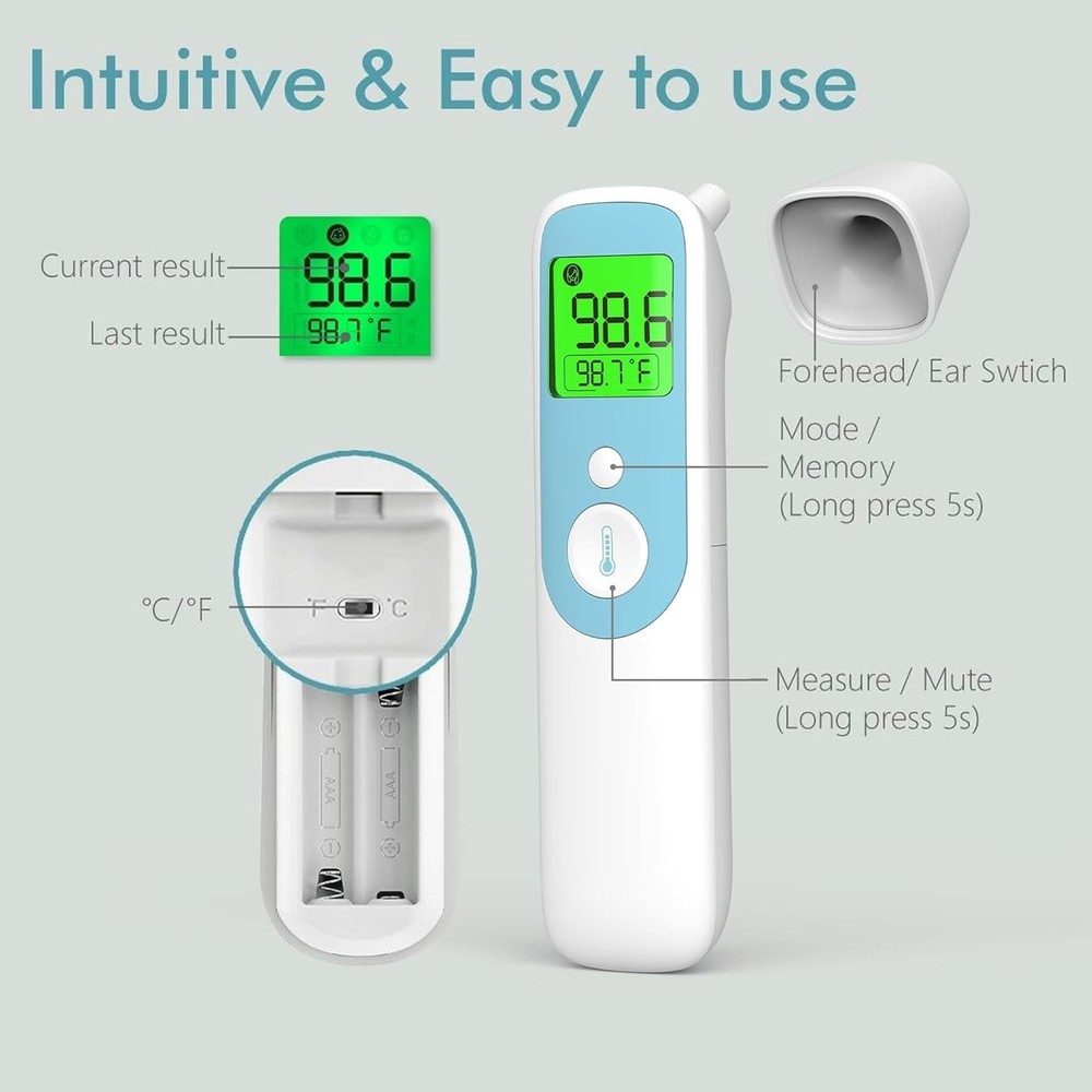 Classic Digital Thermometer with Quick 1-Second Reading - Family Essential