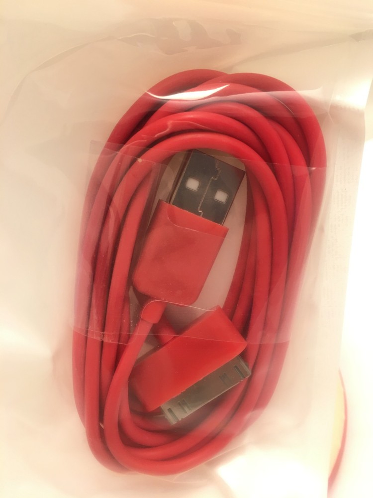 Red 3ft 30 pin to USB Sync Data Charging Cable for iPad1 iPad2 iPad3 iPhone4