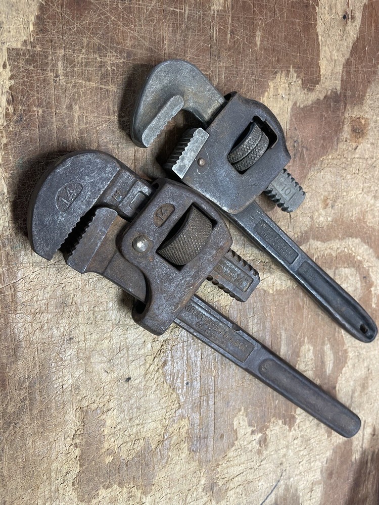PAIR Vintage Pipe Wrench Plumbers Tool MONKEY WRENCH