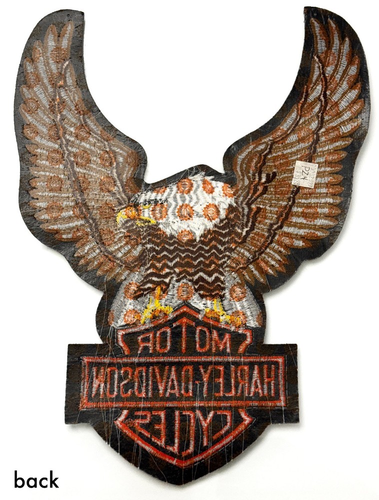 13.7" Harley Davidson Patch Eagle Up-Wing for Jacket, Vintage NOS, Large, NEW!