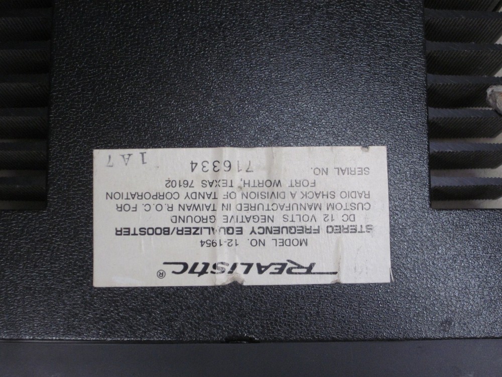 untested vintage REALISTIC STEREO FREQUENCY EQUALIZER BOOSTER model 12-1954