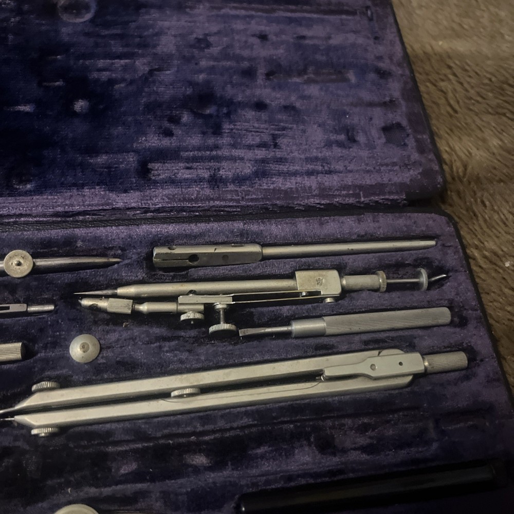 Vintage E.O. Richter & Co Precision Drawing Compass Set – Incomplete – Germany