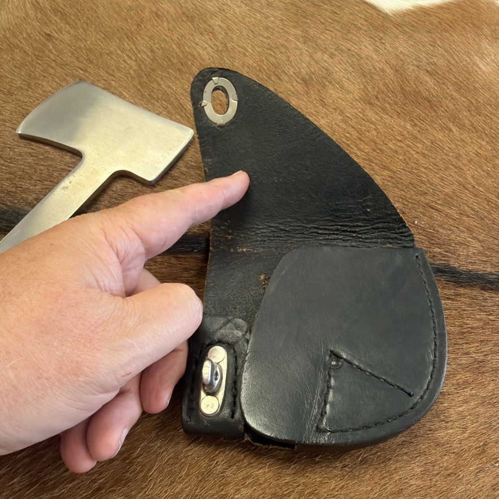 vintage Buck 106 Axe Hatchet Dark Handle used with original sheath