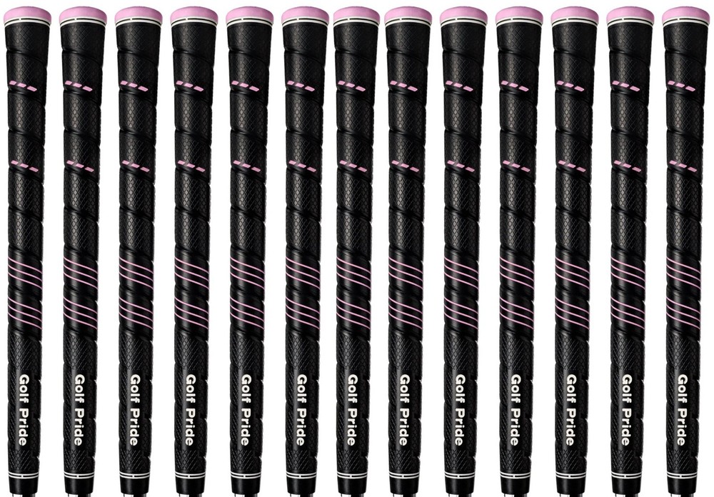 Golf Pride CP2 Wrap Undersize Black & Pink Grips - Plus4 Technology - Set of 13