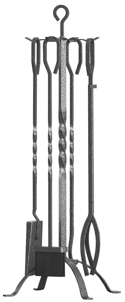 5 Pieces Fireplace Tools Sets Fireplace Accessories Tools Holder with Handles...