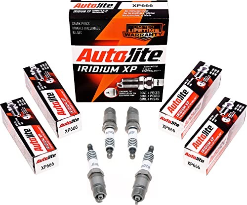 Autolite Iridium XP Automotive Replacement Spark Plugs, XP666 (Pack) 4