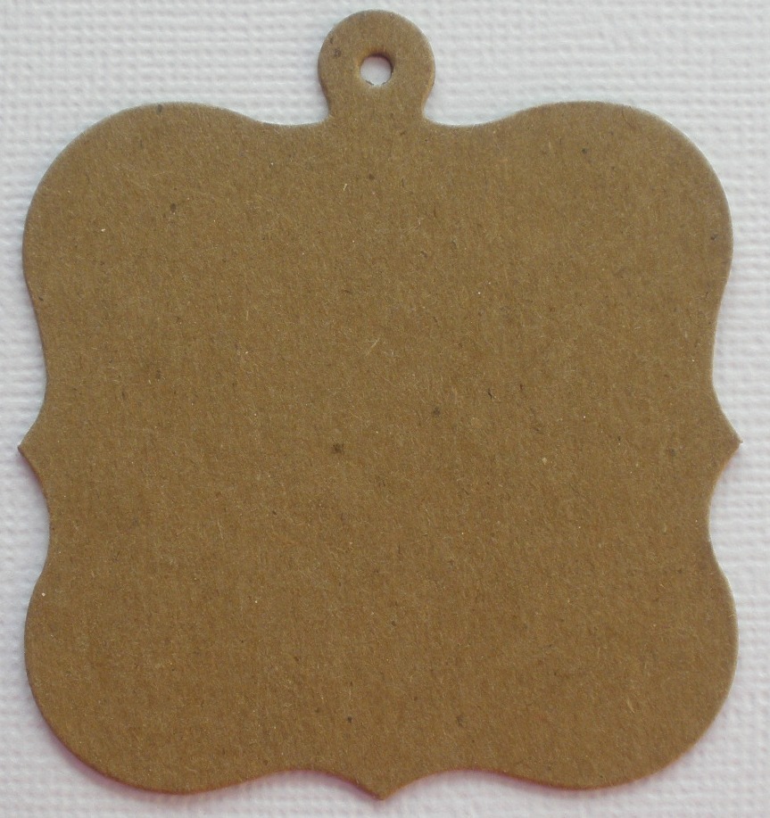 {4} BRACKET CHARM - Label / Tag - Bare Chipboard Die Cuts - 2 1/4" x 2 1/2"
