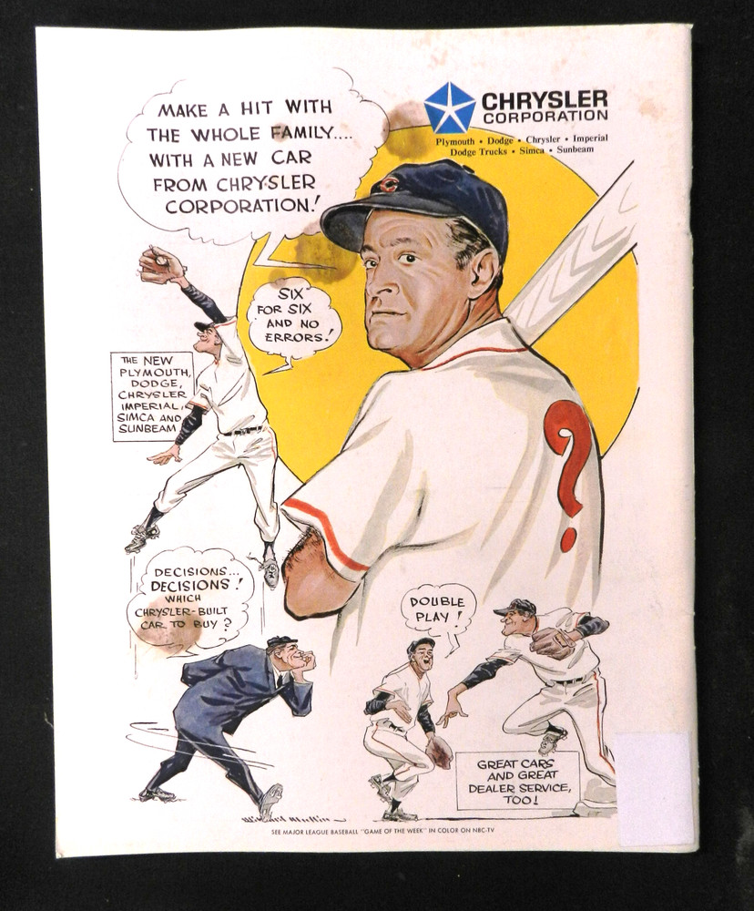 1969 Baseball Centennial Dinner Program Washington DC