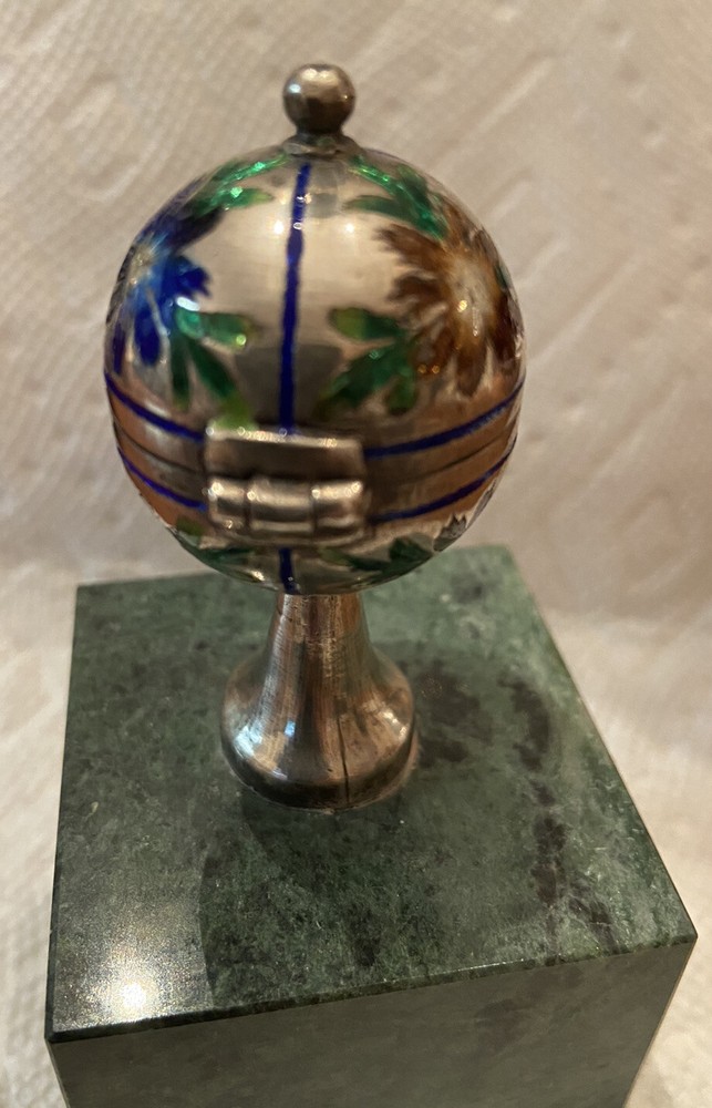 ENAMELED STERLING PEDESTAL CONTAINER / MONSTRANCE ? SAMPLE
