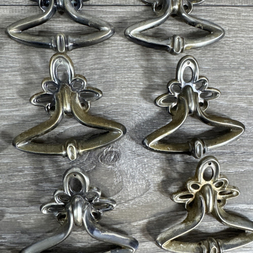 1960’s Atomic Retro Mid Century Modern MCM Drawer Pull Knob Brass Ring Pull (16)