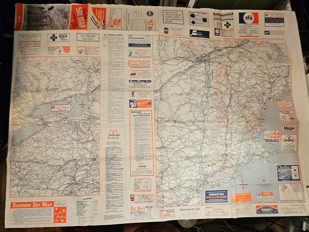 1977 EASTERN SKI MAP GUIDE. See Description For More.