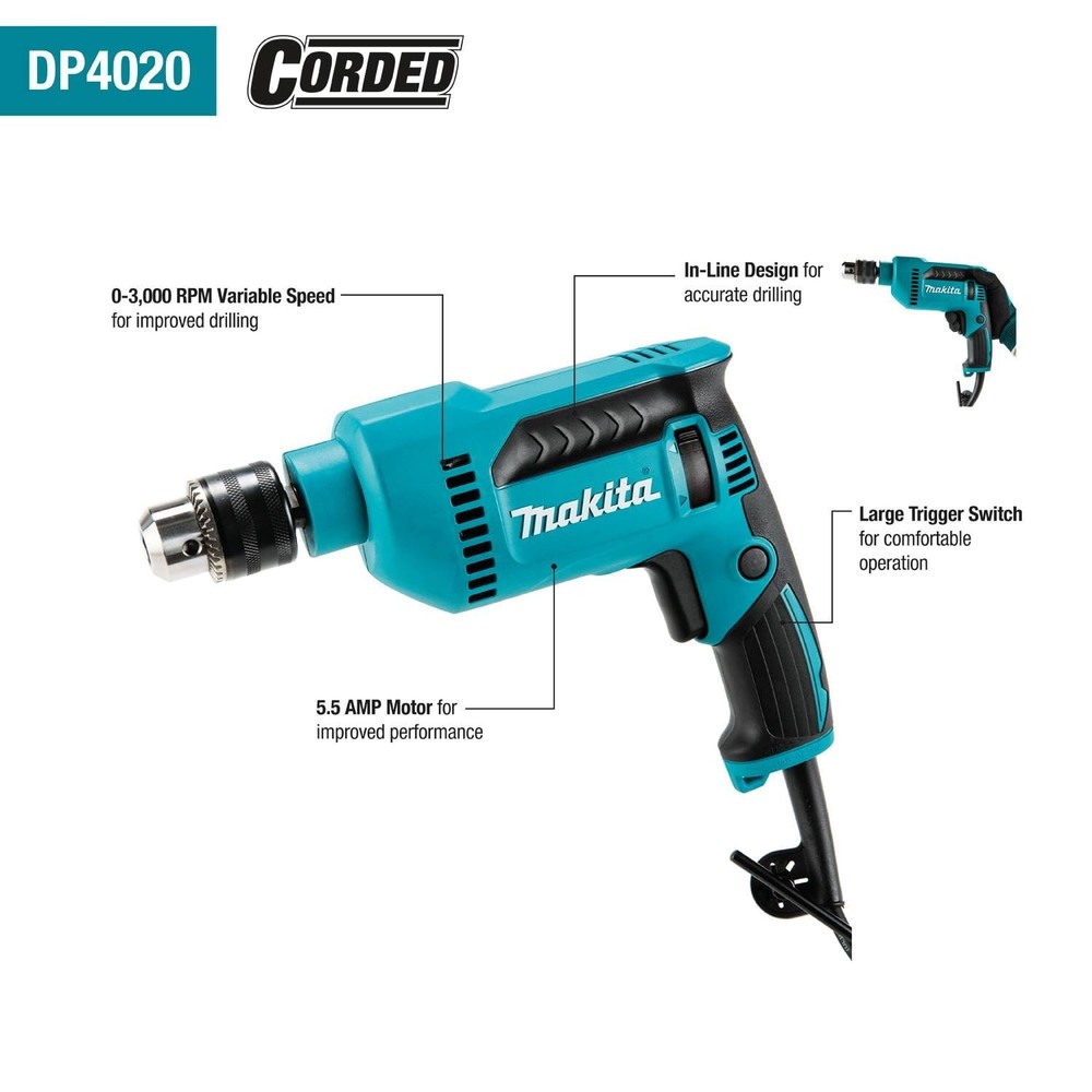 Makita DP4020 1/2" Drill Teal