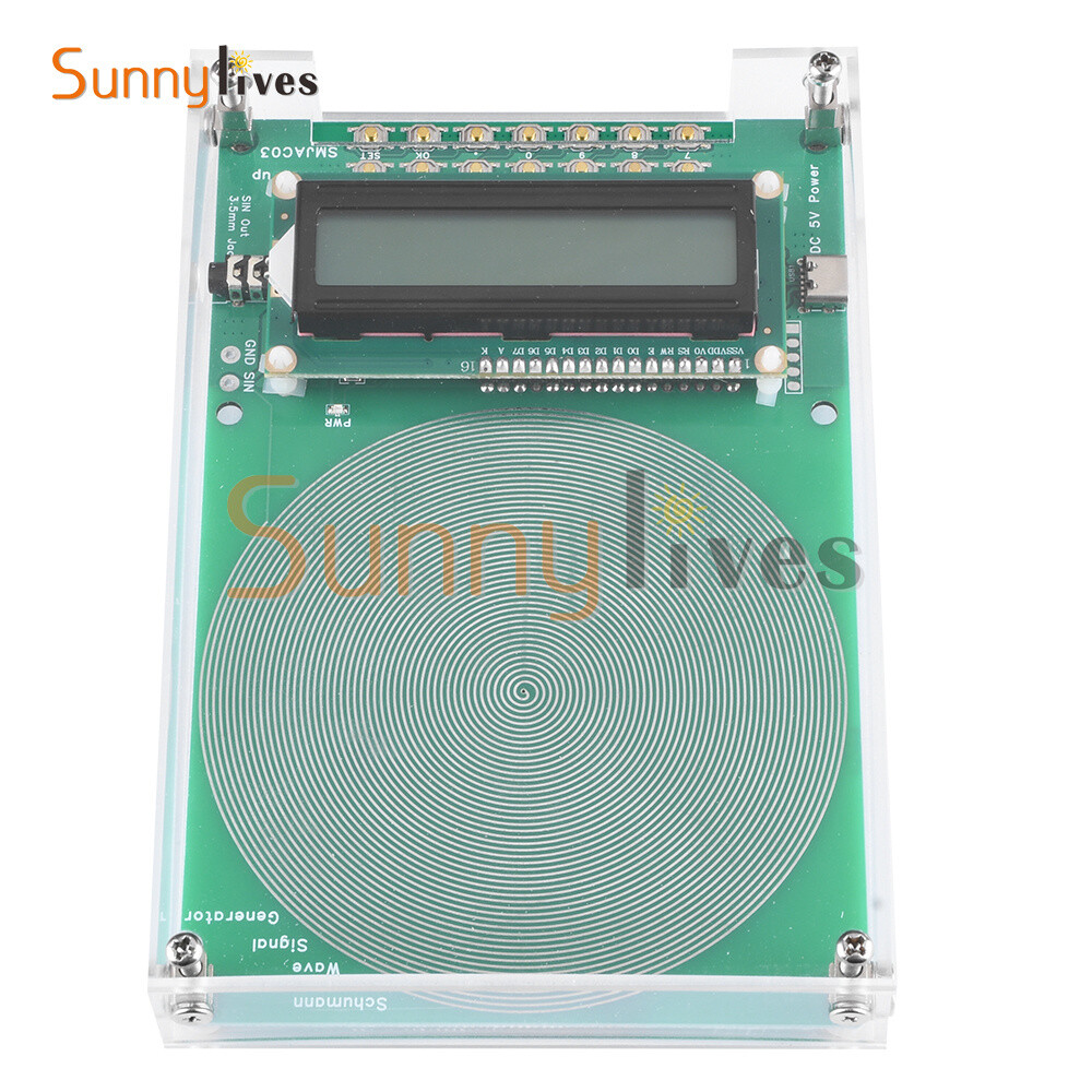 Schumann Wave Generator Pulse Sine Frequency +3.5MM Audio Output Connector +Case