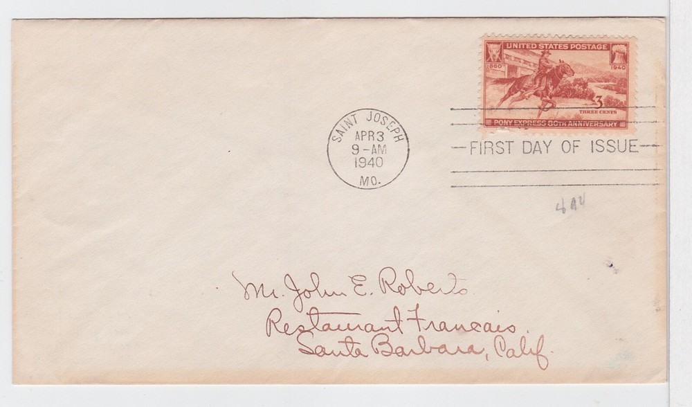 TurtlesTradingPost- Pony Express #894 FDC 1940