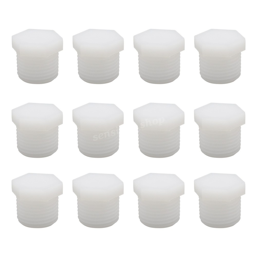 12 Pieces RV Hot Water Heater Drain Plug with Tape,1Inch NPT Drain Plug White