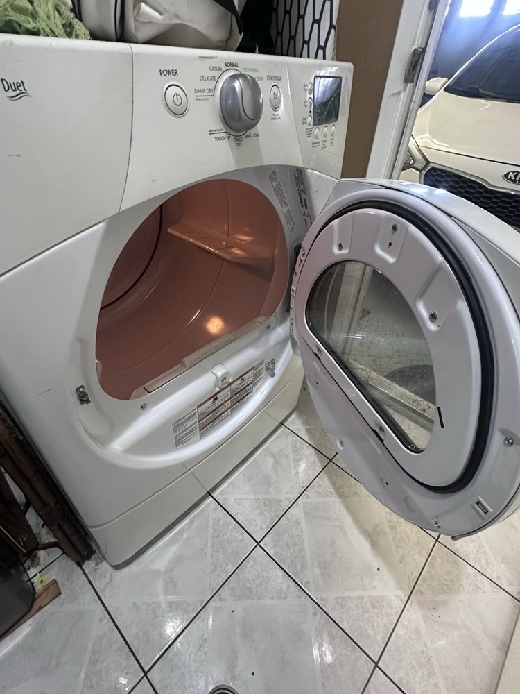 Whirlpool Duet & LG TrueBalance Washer Dryer Set Front-Loading White Silver