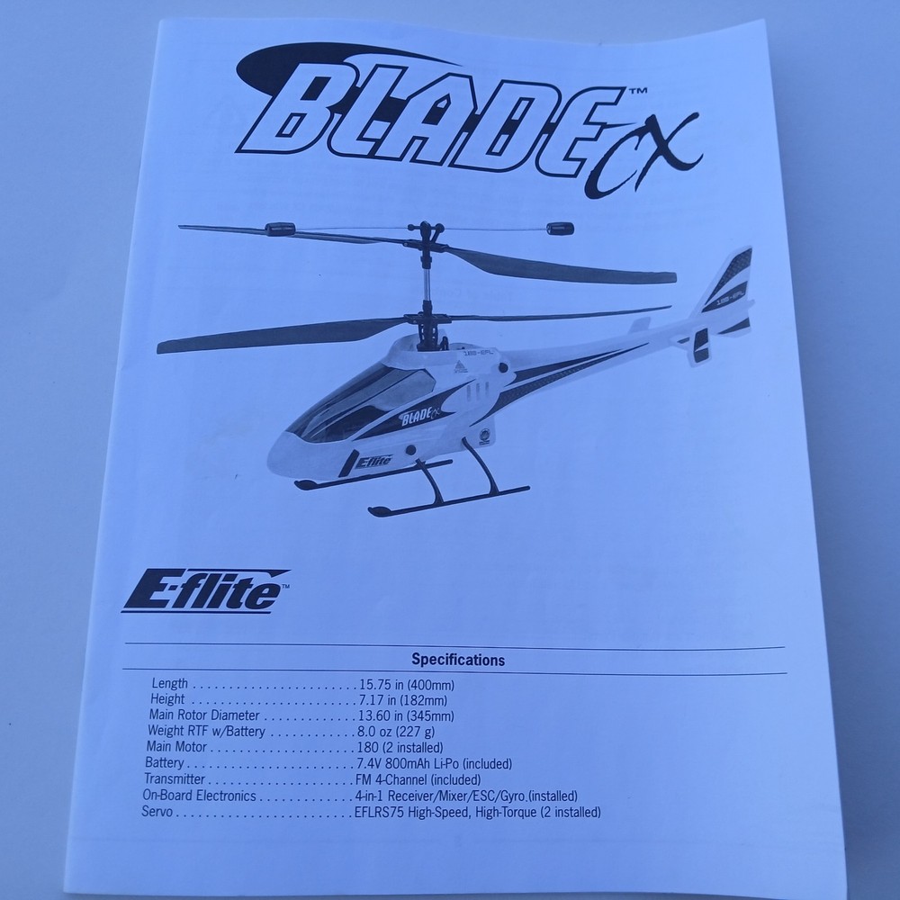 Blade CX Helicopter Instruction Manual E-flite