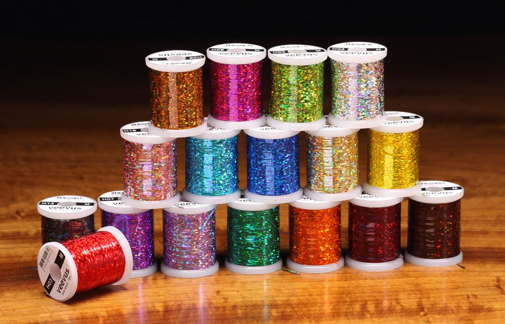 VEEVUS HOLOGRAPHIC TINSEL - Fly Tying Jig & Craft Material - Small Medium Large