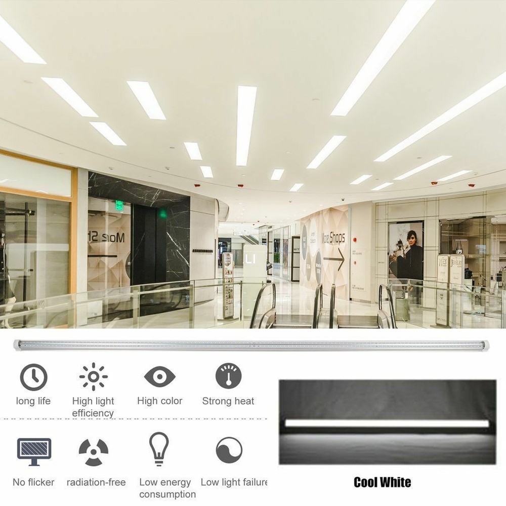 R17D HO 2 Pins T8 8ft LED Tube Light 65W Replace Fluorescent Light 6000K 4Pack