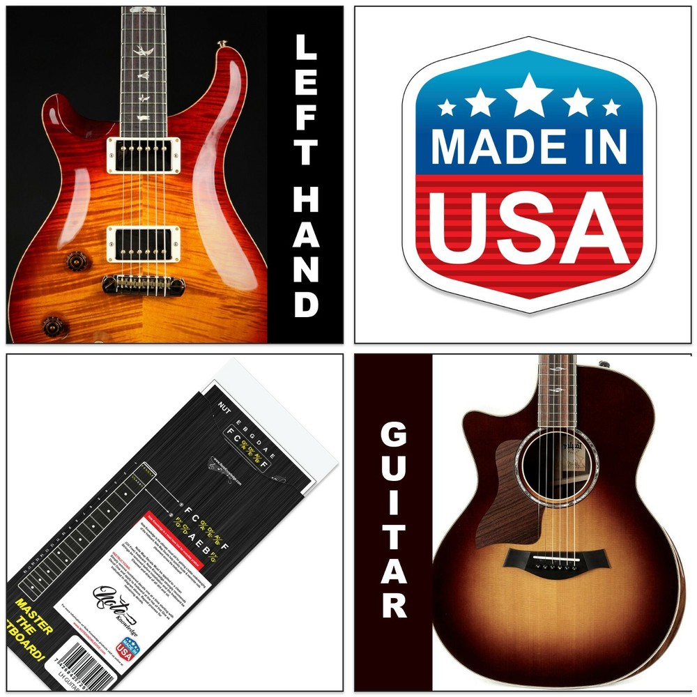 Left Hand Guitar Fretboard Note Map Decals Stickers. by Note Knowledge