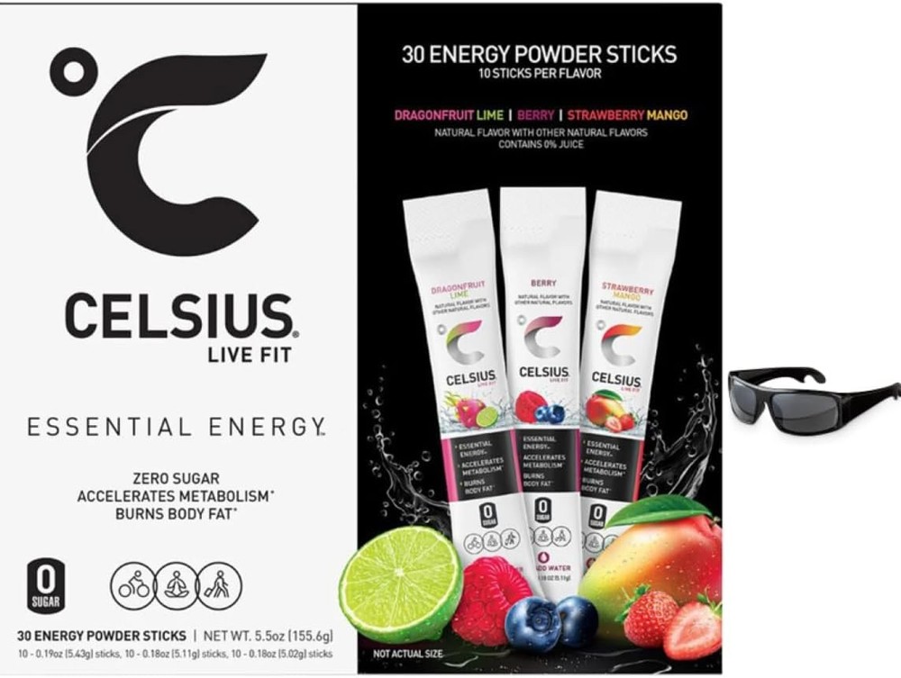 Celsius Essential Energy Powder Sticks (30) Zero Sugar, Multi Flavor