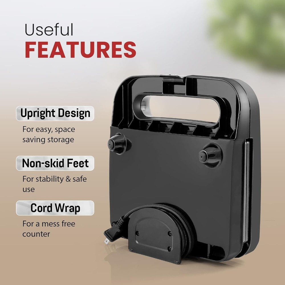 Versatile Non-Stick 2-Slice Grilled Cheese Maker - Perfect for Quick Meals
