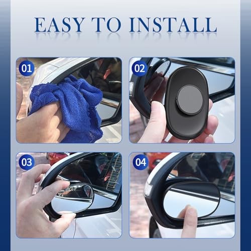 2PCS HD Blind Spot Mirror,360° Adjustable Side Mirrors Blindspot for Expanding