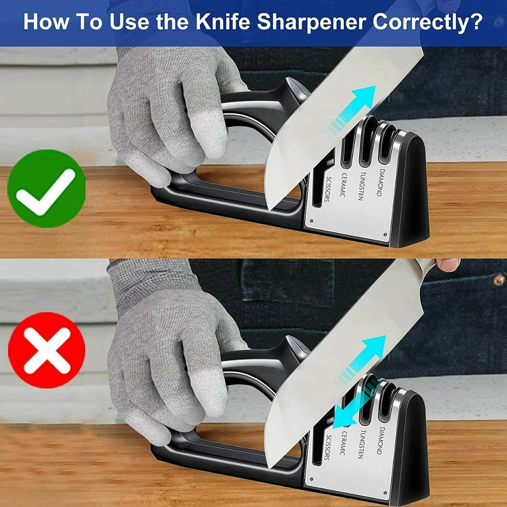 Knife SHARPENER Professional System Ceramic Tungsten Kitchen Sharpening Tool New