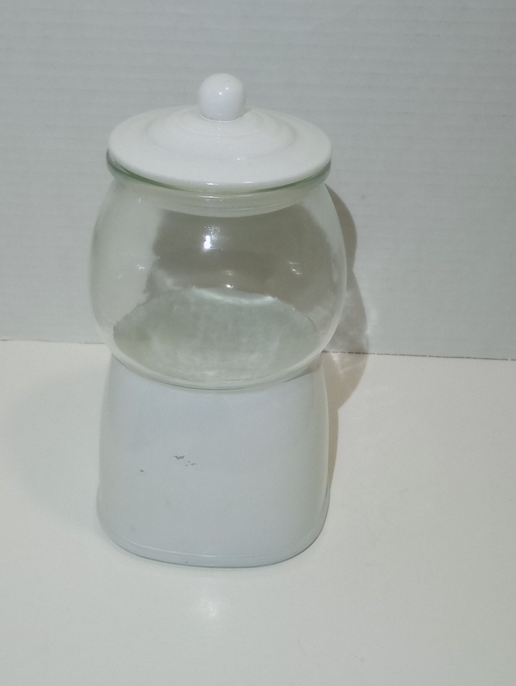 White Glass Gumball Candy Jar