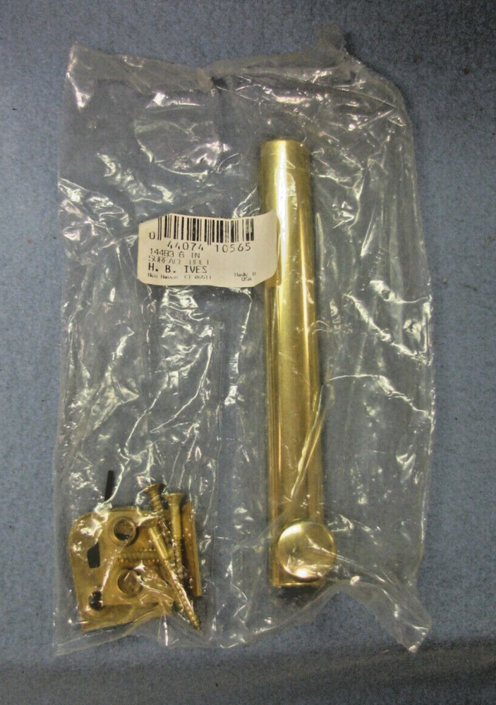 NOS: H. B. IVES  144B3 ~ 6" Solid Brass 5/8" Half Round Surface Bolt ~ USA Made