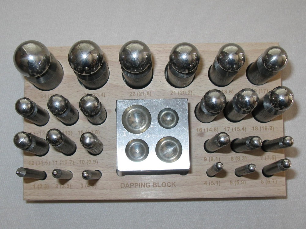 26 PIECE DAPPING BLOCK DOMING PUNCH TOOL SET JEWELRY MAKING TOOLS