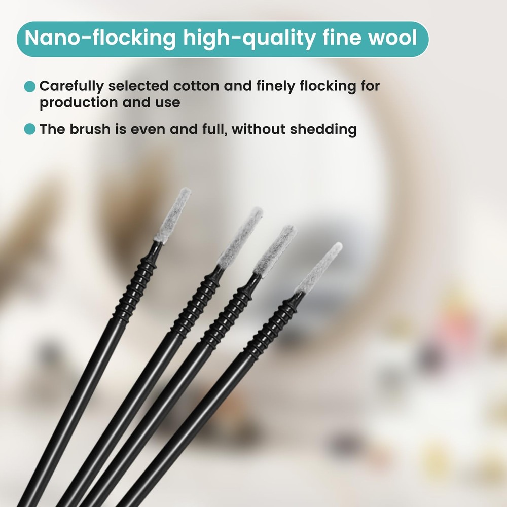 200 Disposable Micro Brushes & Mascara Wands - Microswabs for Eyelash Black
