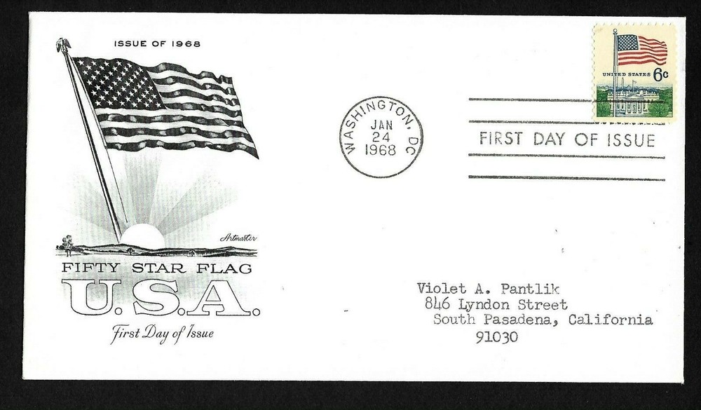 #1338 6c Flag & White House - Artmaster FDC