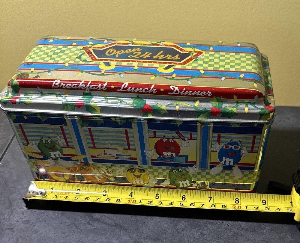 Mars M&M'S Open 24 Hours Breakfast Lunch Dinner Metal Container Novelty