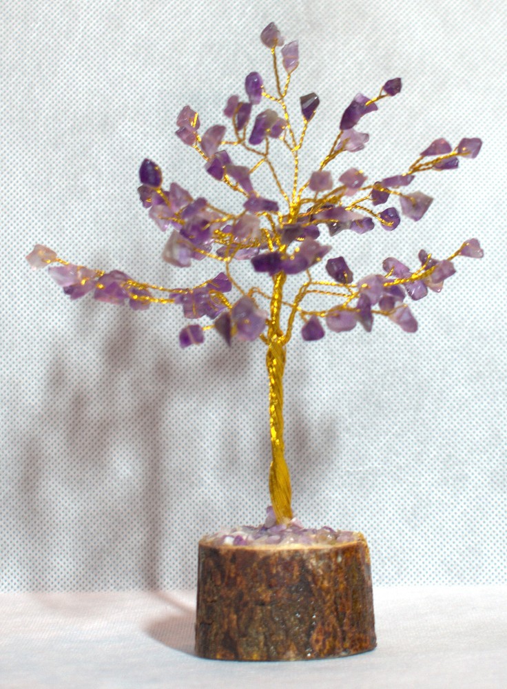 Pretty Amethyst Gem Tree w/100 Gemstones 6"