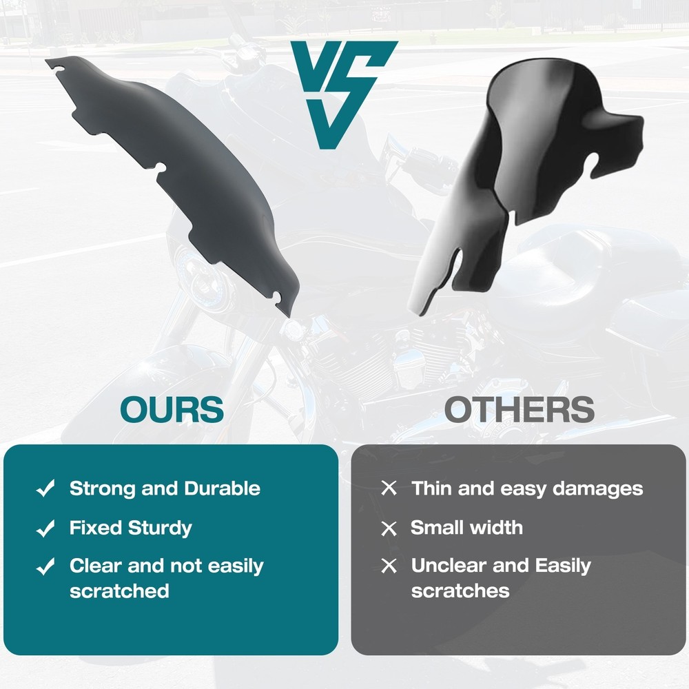 6" Wave Windshield Windscreen For Harley Street Electra Glide FLHX FLHT 96-2013