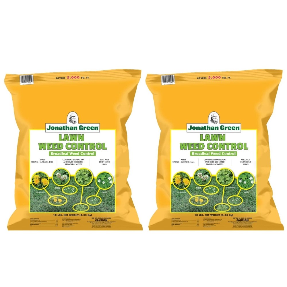 Jonathan Green Lawn Weed Control Broadleaf Fertilizer, 5000 Sq Ft, 10 lb, 2 Pack