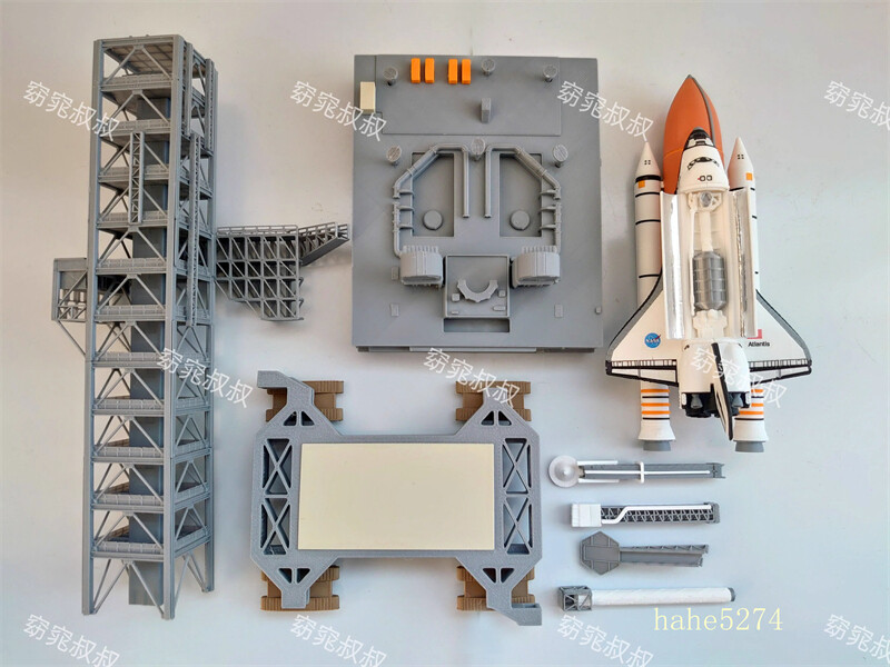 1/400 Space Shuttle Discovery w/Launcher Platform Model Collection Set Handmade
