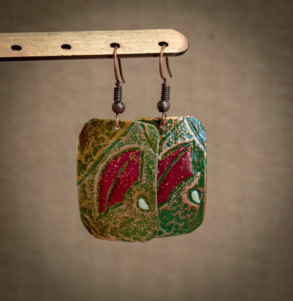 Copper Painted Handcrafted Jewelry Personalized Earring