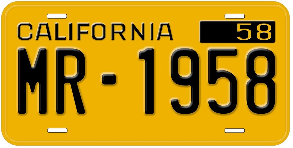 Personalized California 1958 Car Auto License Plate Any Text