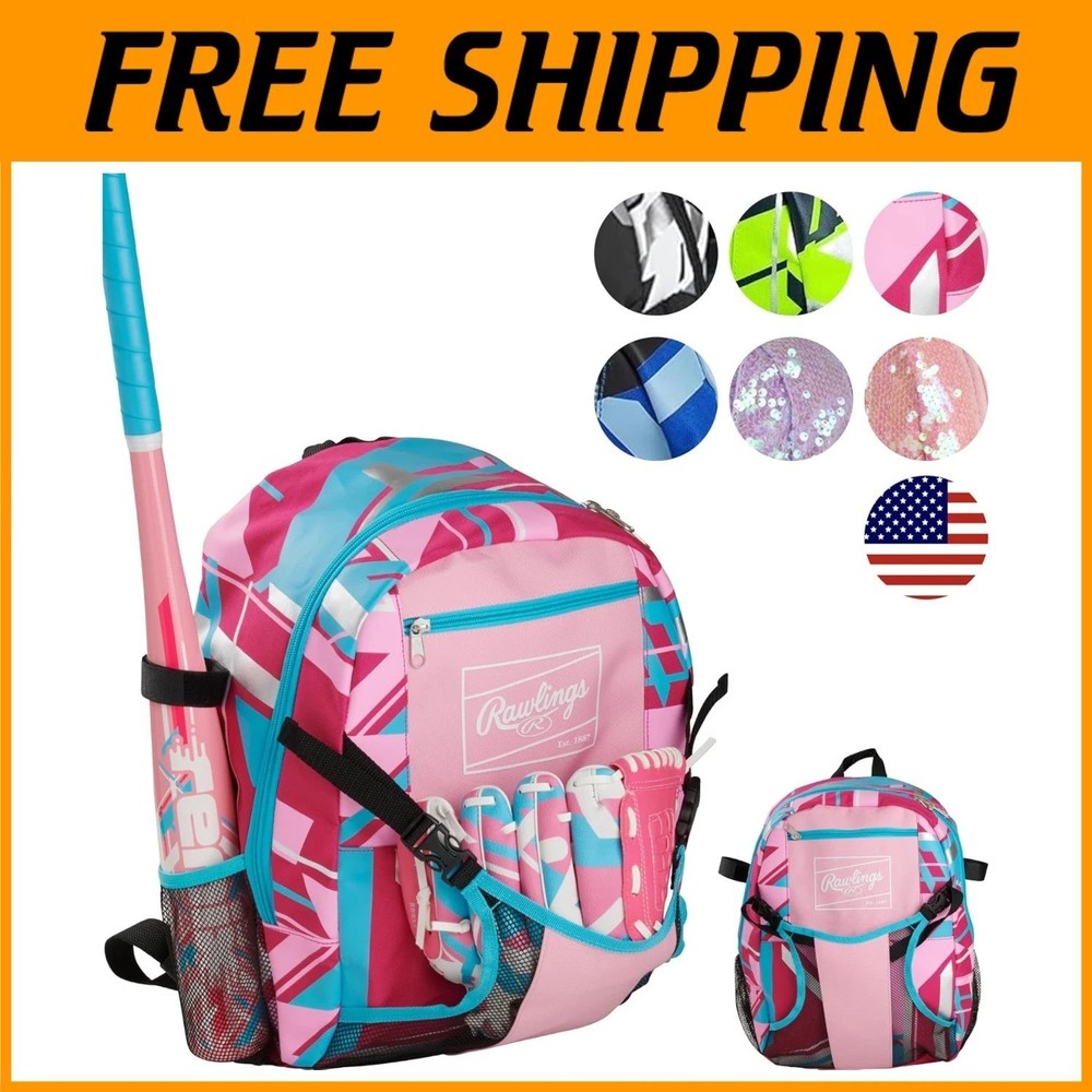 Stylish Pink Backpack for Youth Baseball & Softball
