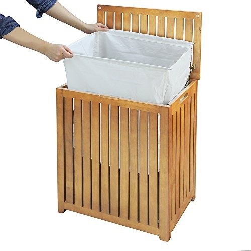 Spa-Style Bamboo Laundry Hamper Laundry Hampers