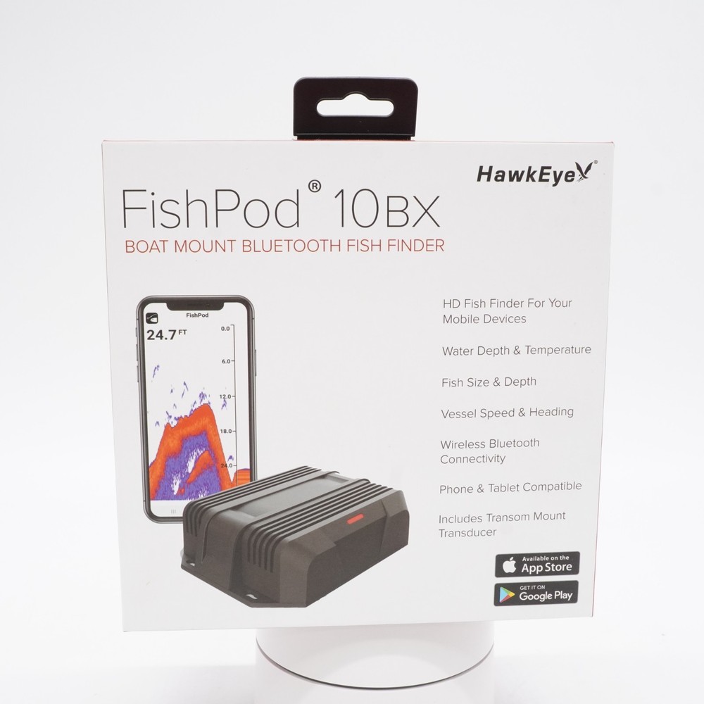 HawkEye FISHPOD® 10BX BOAT MOUNT BLUETOOTH FISH FINDER