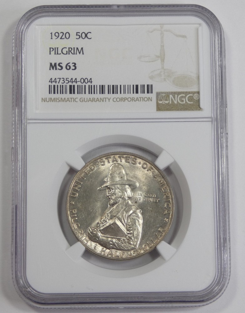 1920 Pilgrim Tercentenary Commemorative Silver Half Dollar CERTIFIED NGC MS 63