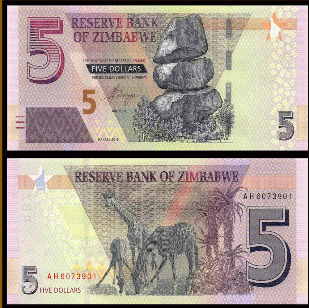 Zimbabwe complete set ($2 to $100) 2019-2020 P-NEW UNC