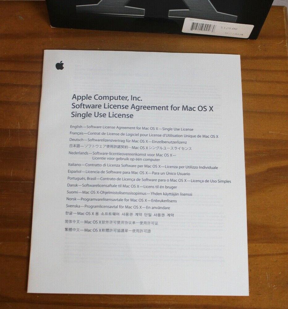 LLF ~ Apple Mac OS X 10.3.2 Panther M9227LL/A -Vtg Computer Software