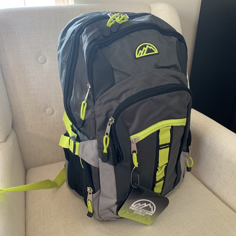 Mountain Edge 19” Padded backpack NWT Grey/Black/Green