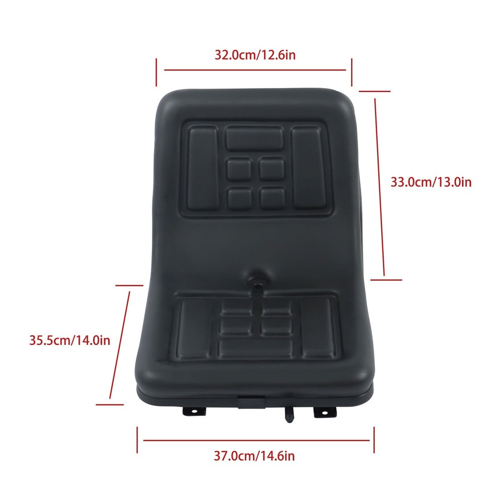 Universal Compact High Back Lawn Tractor Seat with Mounting Bolt Patterns Black