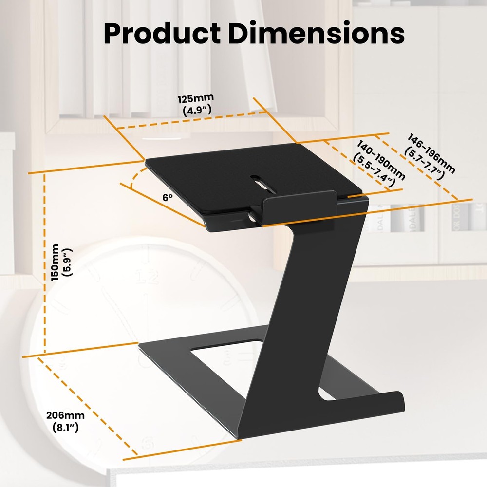Desktop Speaker Stands Pair, Speaker Riser for Most Small & Medium Bookshelf ...